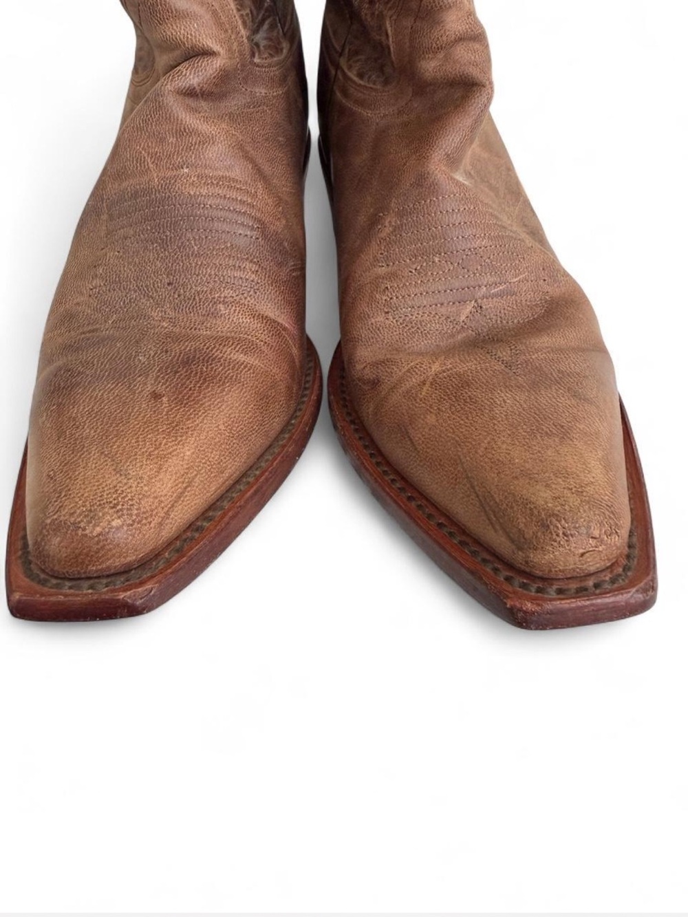 Shyanne Tan Distressed Leather Western Cowboy Boots Size 7B - Picture 4 of 8
